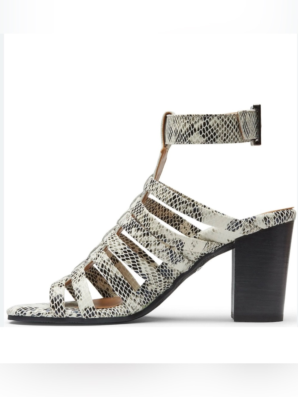 Vionic Sami Snake Sandal Block Heel Gladiator Ankle Strap Sandal 8.5